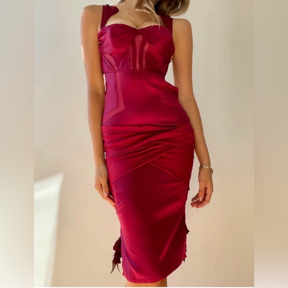 Vintage Gucci Runway Bustier Cutout Silk Mini Dress 42 6 Corset Open Back 2000s - Picture 2 of 15